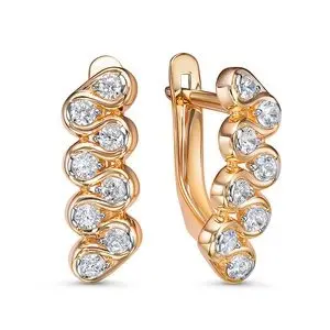 Серьги с английским замком из красного золота