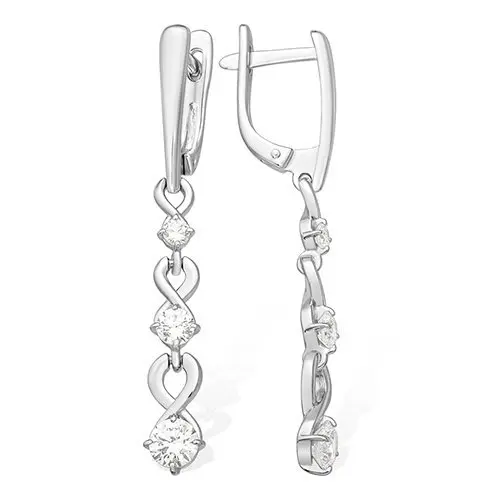 Серьги подвесные из серебра