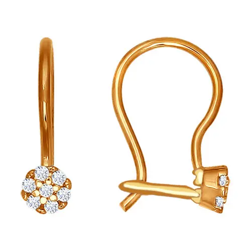 Серьги детские из позолоты