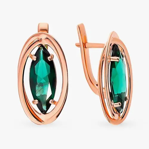 Серьги с английским замком из красного золота