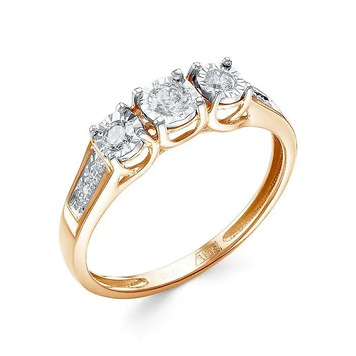 Кольцо декоративное из комбинированного золота