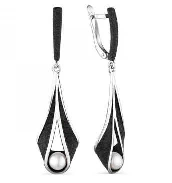 Серьги подвесные из серебра