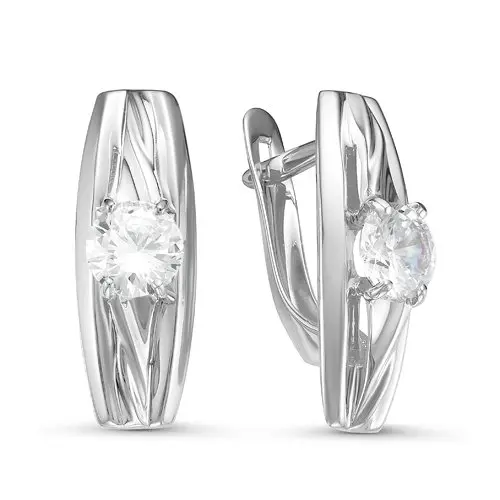 Серьги с английским замком из серебра