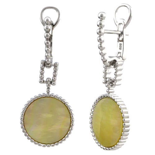 Серьги подвесные из серебра