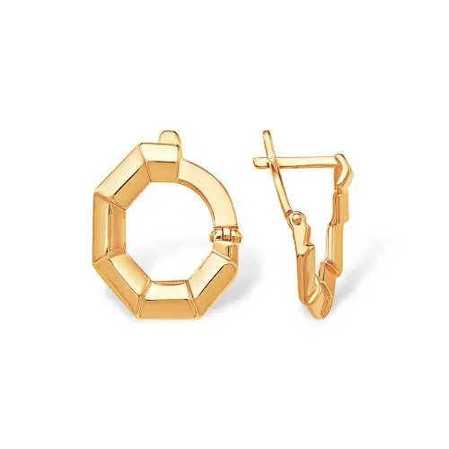 Серьги с английским замком из красного золота