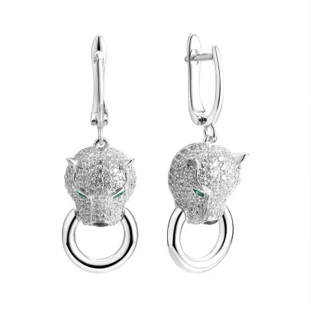 Серьги подвесные из серебра