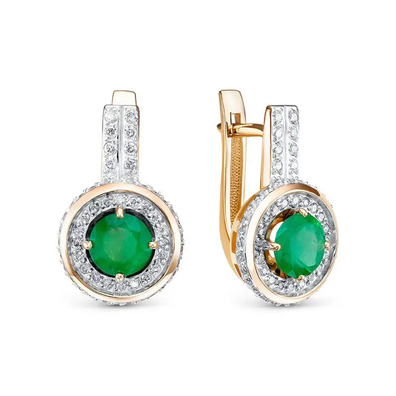 Серьги с английским замком из красного золота