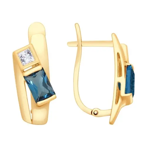 Серьги с английским замком из красного золота