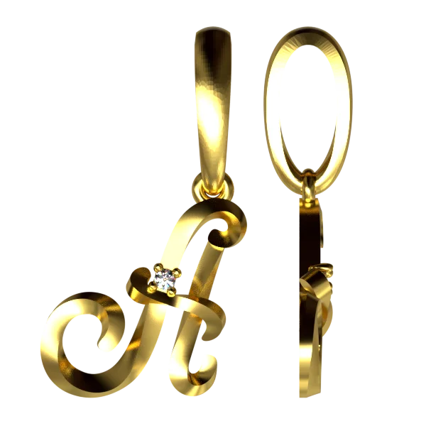 Подвеска буква из красного золота