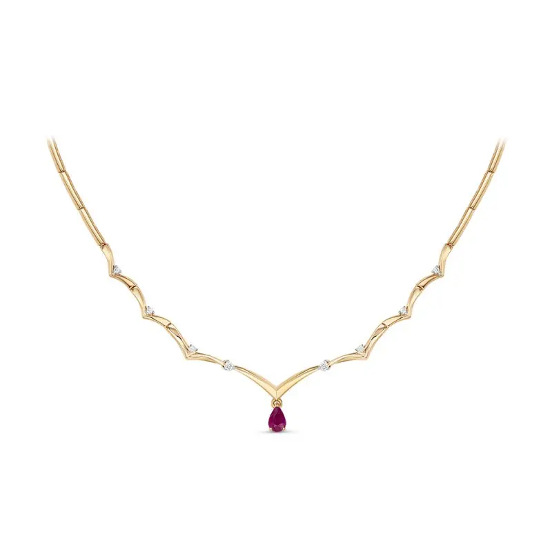 Цепь колье из красного золота