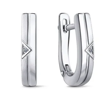 Серьги с английским замком из серебра