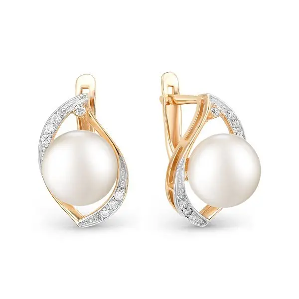 Серьги с английским замком из красного золота