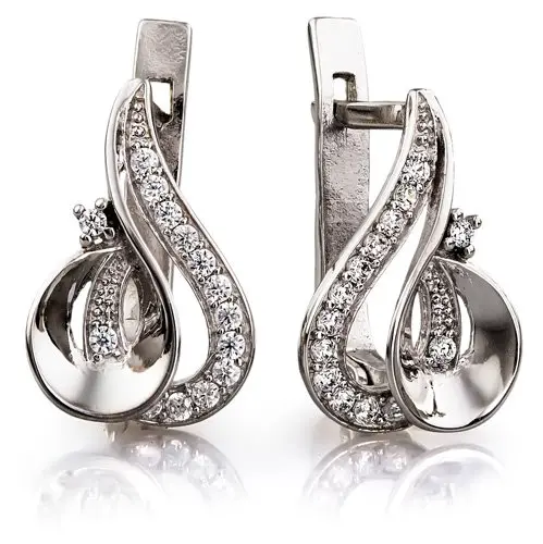 Серьги с английским замком из серебра