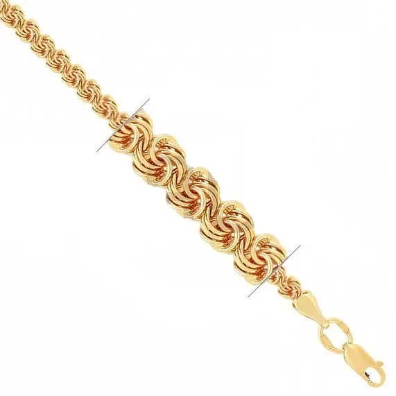 Браслет цепочный из красного золота