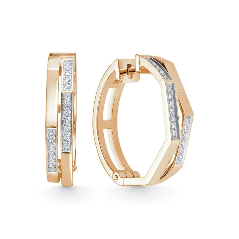 Серьги с английским замком из красного золота