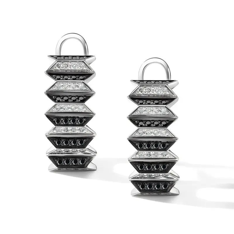 Серьги с английским замком из белого золота