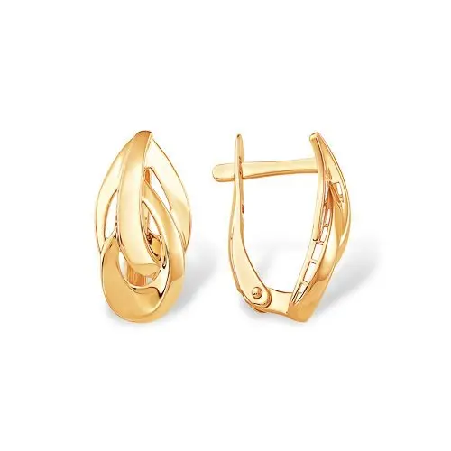 Серьги с английским замком из красного золота