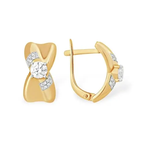 Серьги с английским замком из красного золота