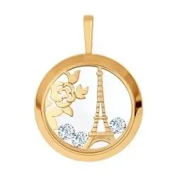 Подвеска декоративная из красного золота