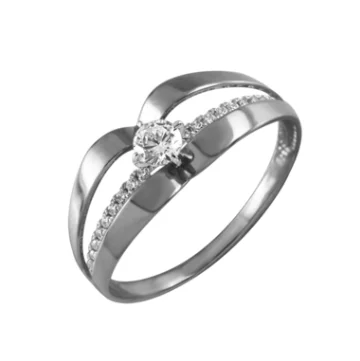 Кольцо декоративное из белого золота