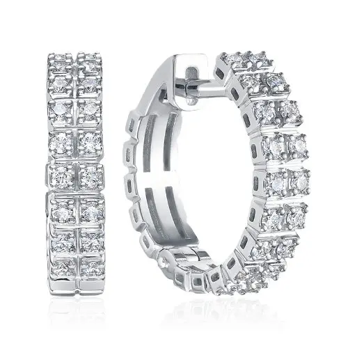 Серьги конго из белого золота