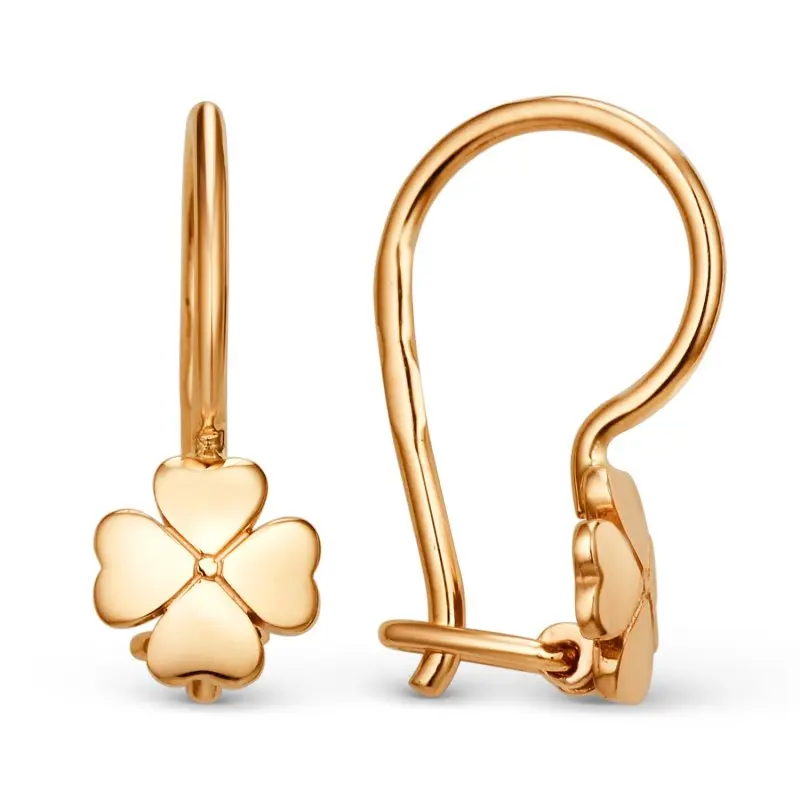 Серьги детские из красного золота