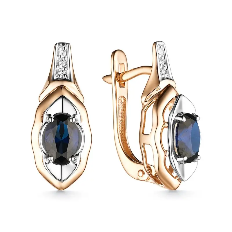 Серьги с английским замком из красного золота