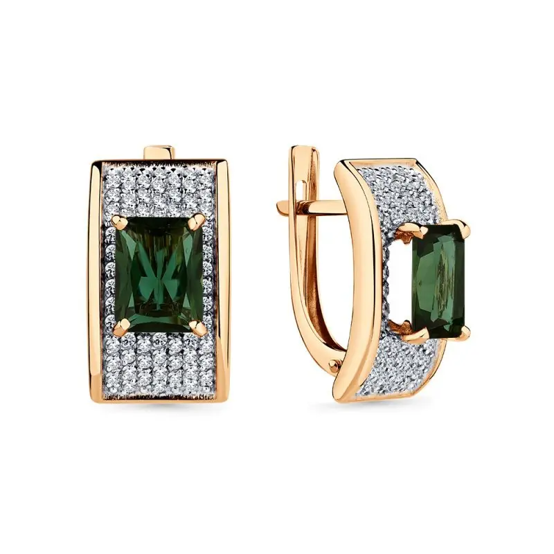 Серьги с английским замком из красного золота