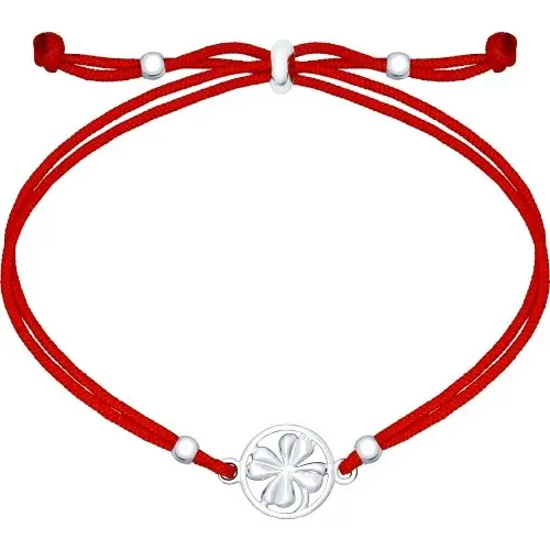 Браслет шнурок из серебра