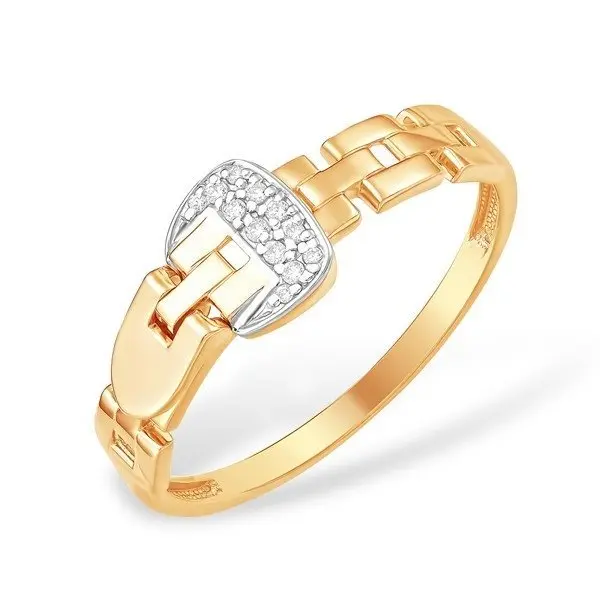 Кольцо декоративное из комбинированного золота