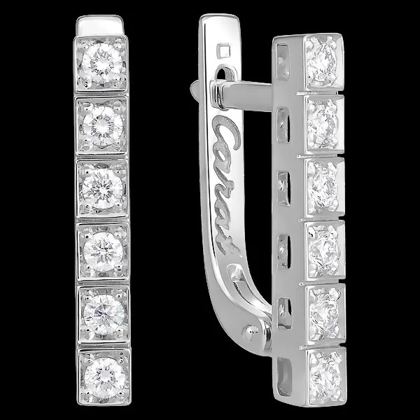 Серьги с английским замком из белого золота