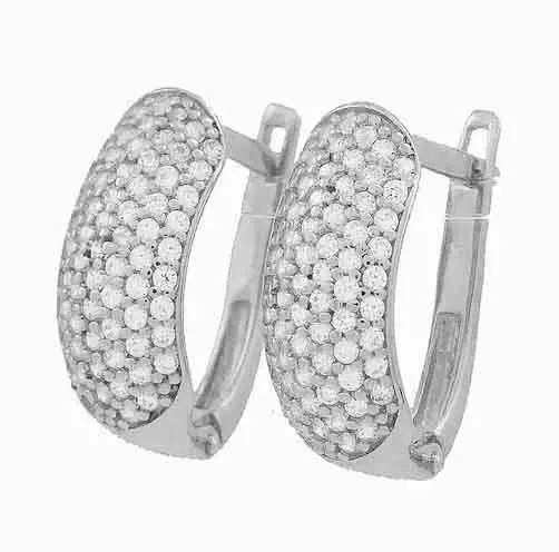Серьги с английским замком из серебра