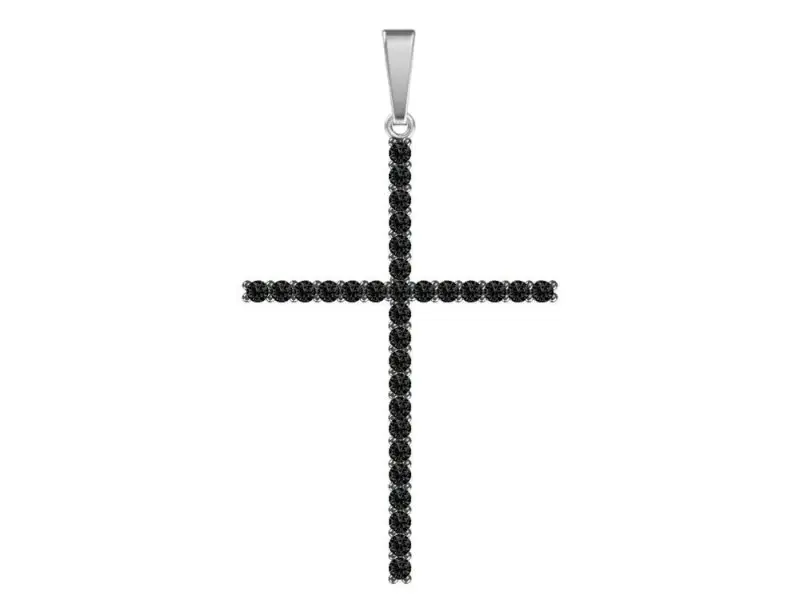 Подвеска декоративный крест из серебра