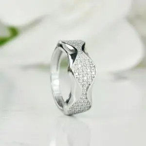 Кольцо декоративное из серебра вид 1