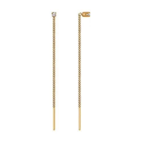 Серьги цепочки из красного золота