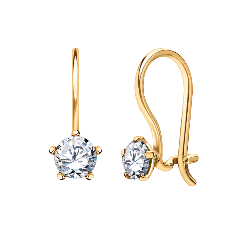 Серьги детские из красного золота
