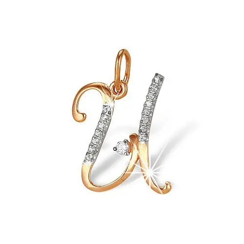 Подвеска буква из красного золота