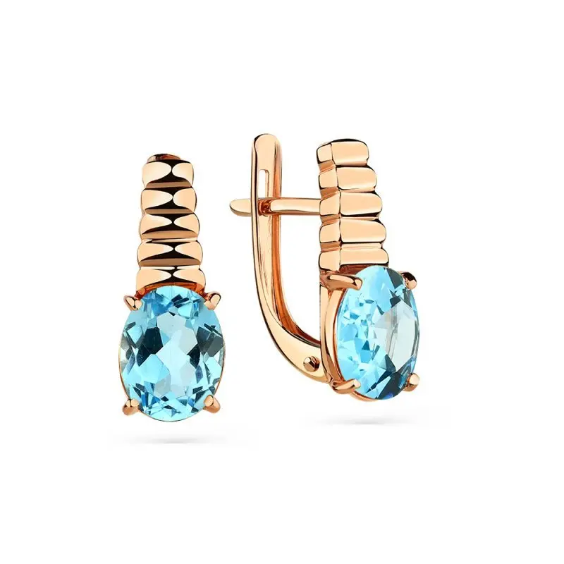 Серьги с английским замком из красного золота