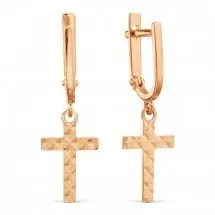 Серьги подвесные из красного золота