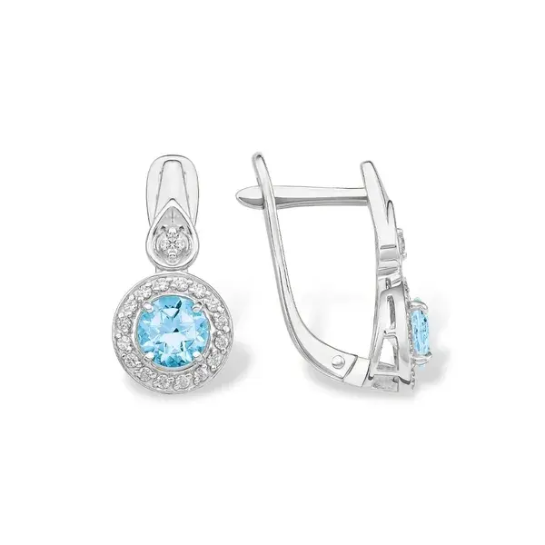 Серьги с английским замком из серебра