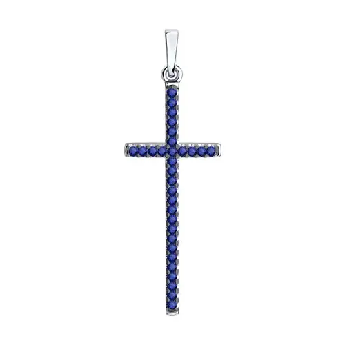 Подвеска декоративный крест из серебра