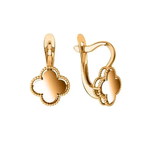 Серьги с английским замком из красного золота