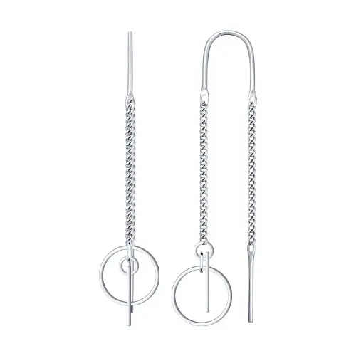 Серьги цепочки из серебра