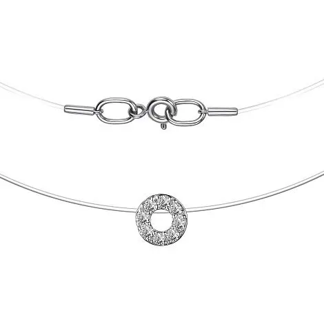 Цепь шнурок из белого золота