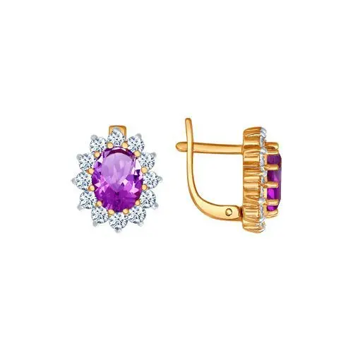 Серьги с английским замком из красного золота