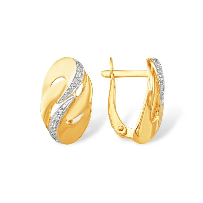 Серьги с английским замком из красного золота