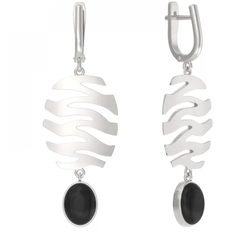 Серьги подвесные из серебра