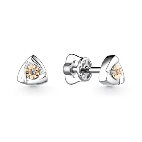 Серьги пуссеты из серебра