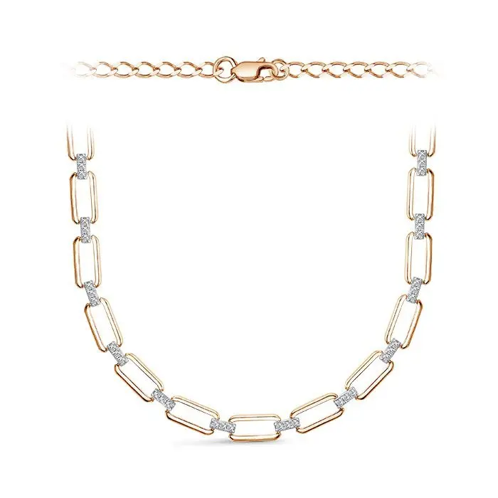 Цепь колье из комбинированного золота