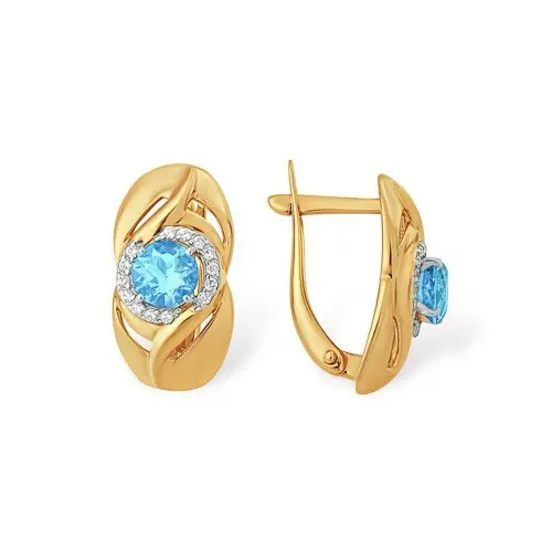 Серьги с английским замком из красного золота